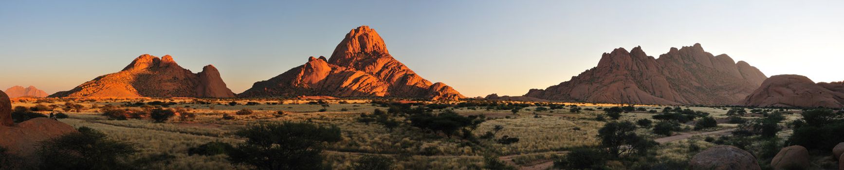 Panorama from three photos of the Spitzkoppe in Namibia