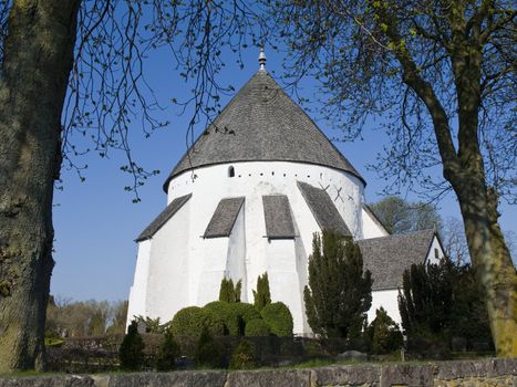 osterlars kirke, round church on bornholm island, denmark