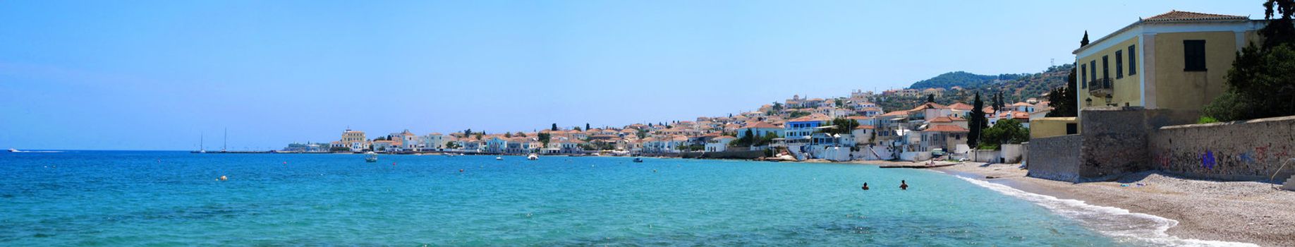 Panorama of Spetses a beautiful island in Greece