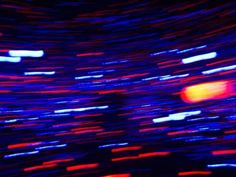 abstract light pattern  red and blue with motion blur