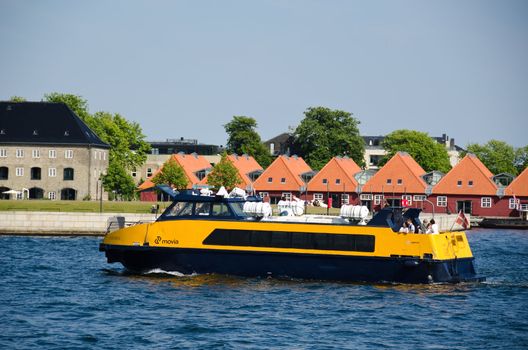 yellow boat of the Copenhagen harbor bus