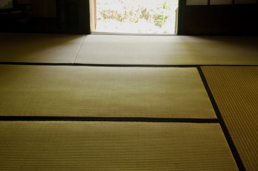 Tatami mats in the tatami room of a japanese house