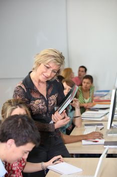 Teacher with a group of mature students