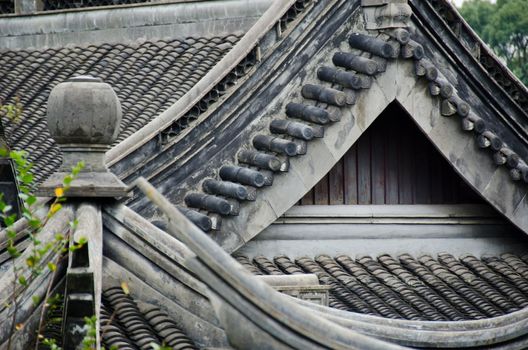 Grey background of traditional japanese roof architecture
