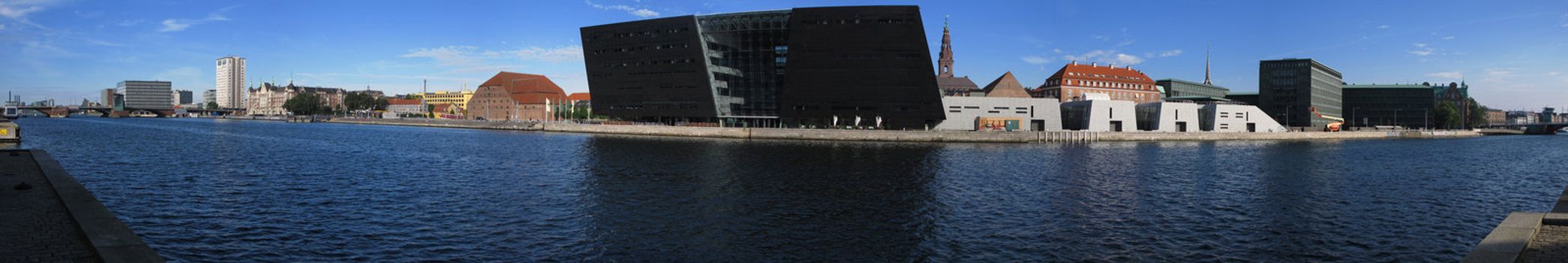 Panorama of the waterfront at the Royal library in Copenhagen