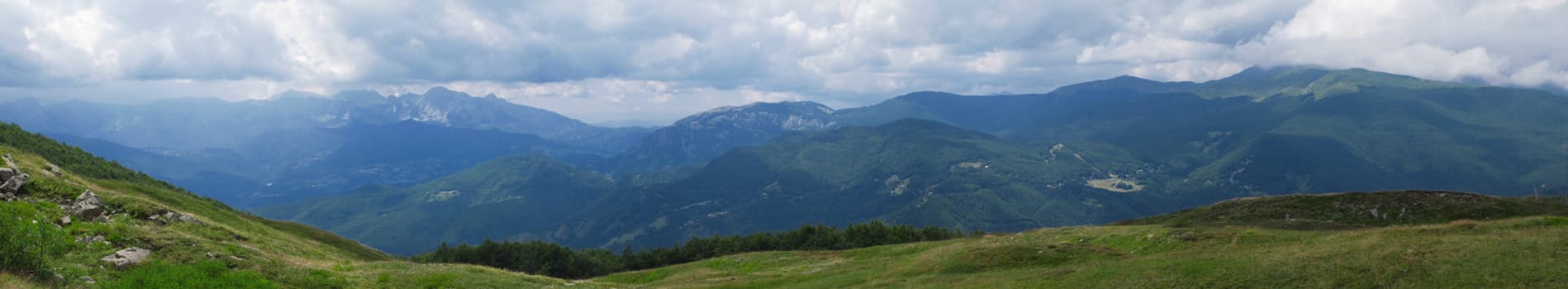 panoramic view of the dolomites in italy during summer