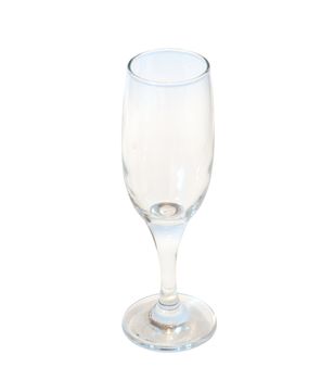 champagne glass clear isolated on white 