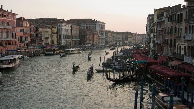 the grand canal in venice with gondolas in daylight