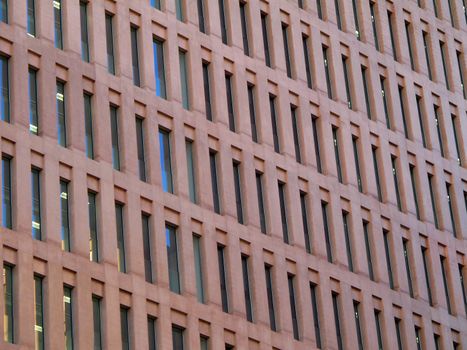 Facade of a office building with a tilted angle of view