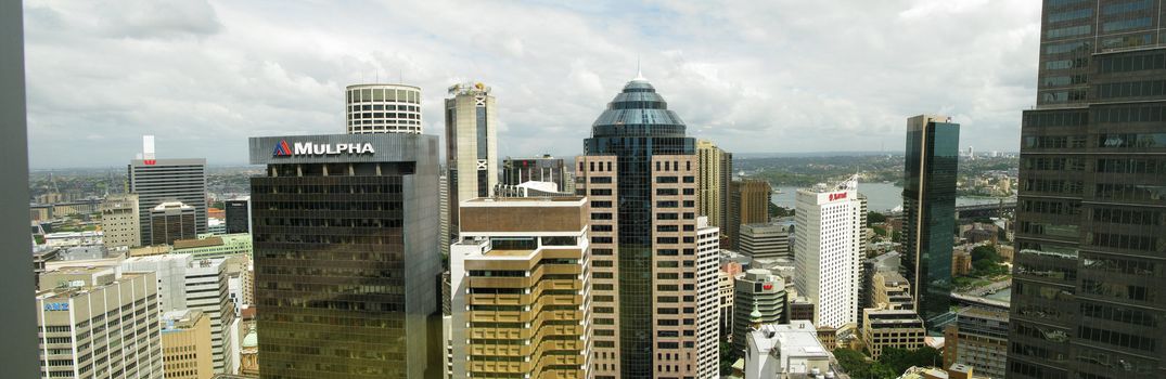 view of the sydney skyline from one skyscraper, australia northwest