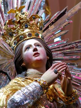 A detail of the statue of Our Lady of Victories, better known as "Il-Bambina", in Senglea, Malta.