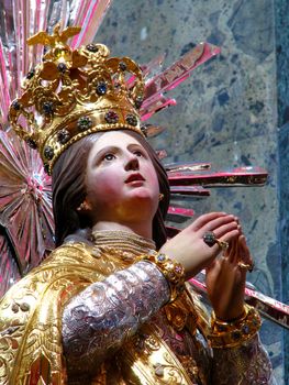 An image of Our Lady of Victories, better known as "Il-Bambina", in Senglea, Malta.