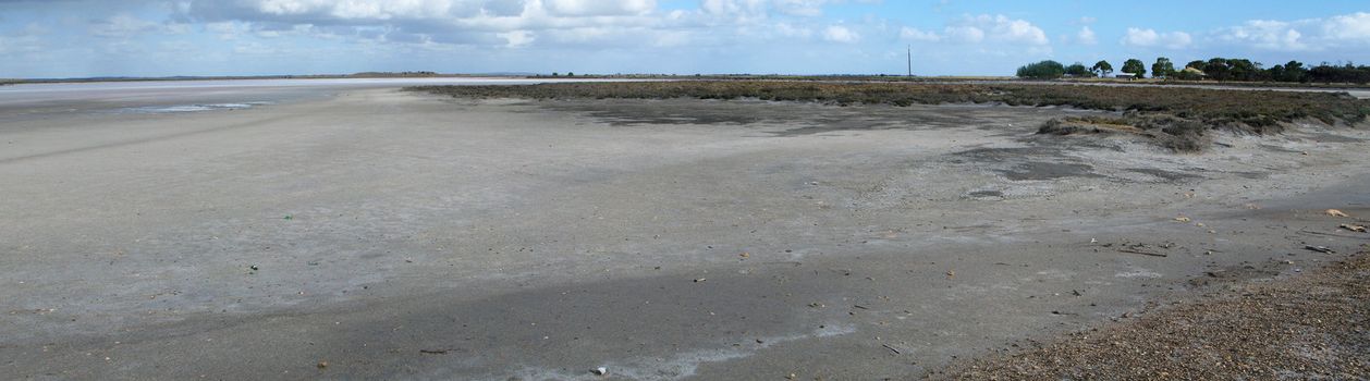 panorama landscape of a mud flat in south australia