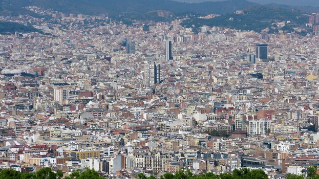 Barcelona cityscape in spain, europe. crowded city