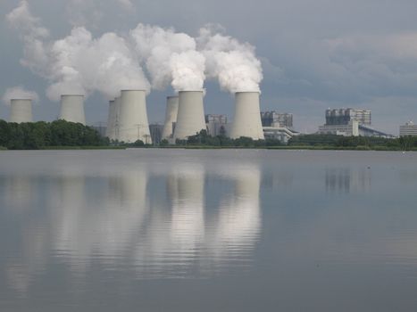 Cooling towers of a coal fired power plant in Brandenburg, Germany