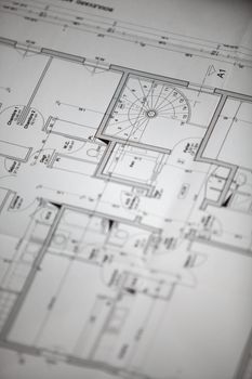 Close-up of house plans