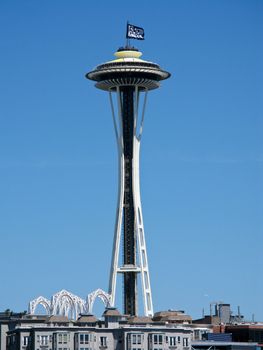 view of the space needle in seattle, pacific northwest