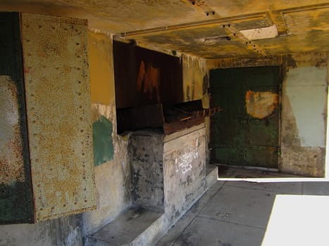 A photograph of an old abandoned military fort.