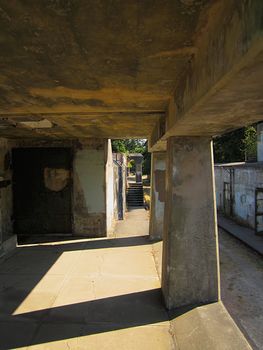 A photograph of an old abandoned military fort.