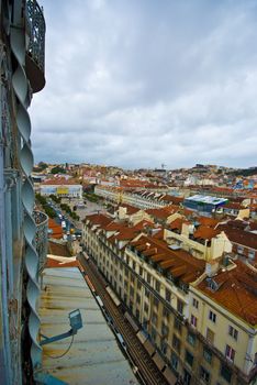 aerial view over the city of Lisbon, Portugal