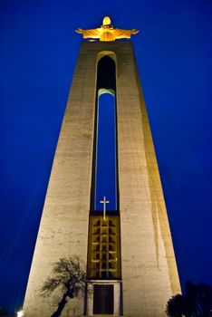 detail of the enormous statue of Christ in Lisbon