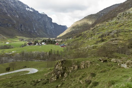 deep green valley  in norway