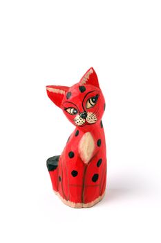 Painted wooden cat