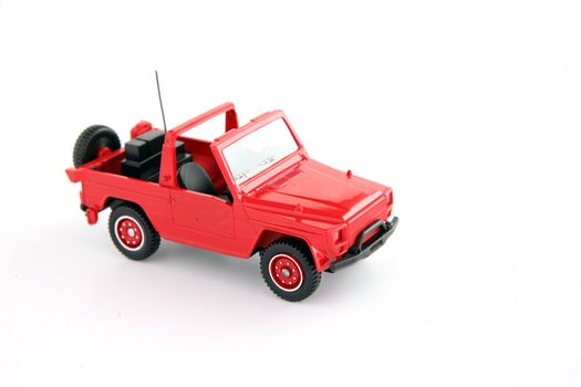 Red toy jeep