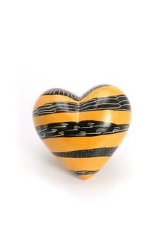 Black and yellow heart-shaped object