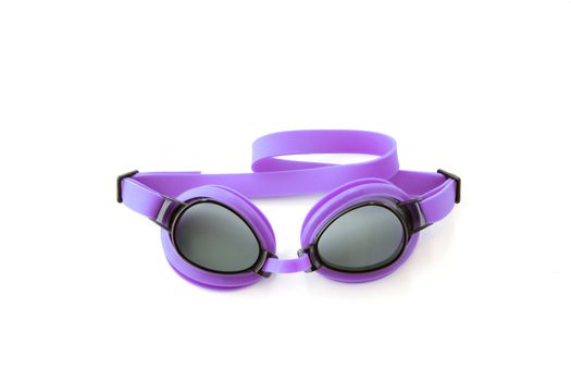 Purple swimming goggles