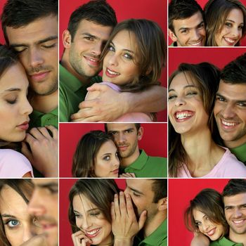 Montage of a young couple in love