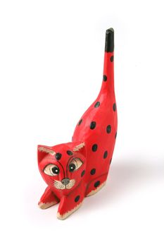 Painted wooden cat