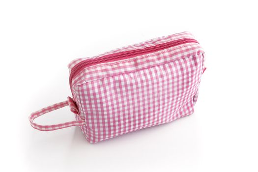 Gingham make-up bag