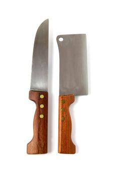 Meat cleaver and chef's knife