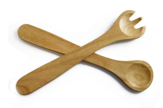 Wooden fork and spoon