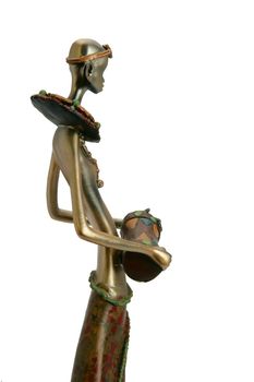 Tribal figurine holding drum