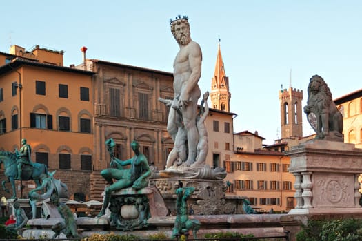 The fountain of neptune in florence tuscany