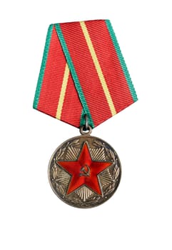 Object on white - russian medal close up