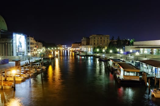 Grand Canal at night, Venice. Italy