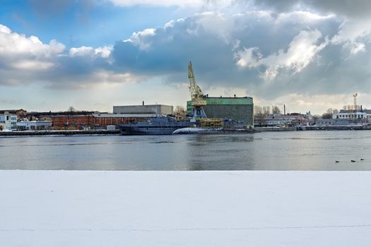 Cargo port. Saint-Petersburg terminal, Russia