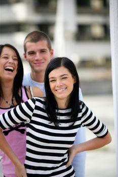 Group of teenagers laughing