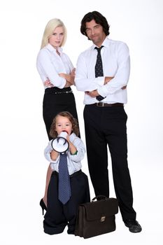 Businessman and his smart family