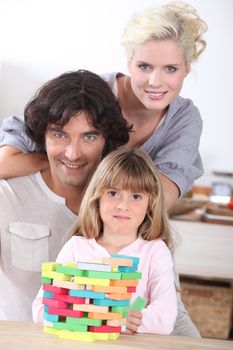 Family with puzzle