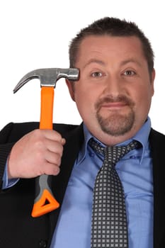 Businessman with a hammer