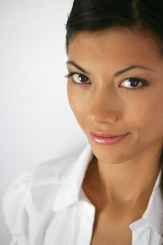 Close-up shot of a confident woman