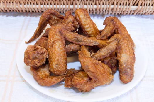 Plate of Deep Fried Chicken Wings by Picnic Basket