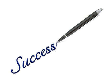 Illustration of elegant pen writing success isolated on white background