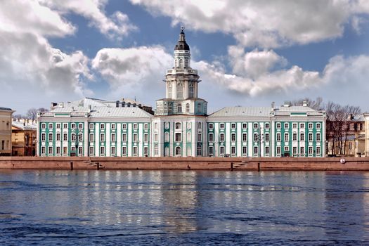 Horizontal view of Kunstkamera museum in st. Peterburg, Russia