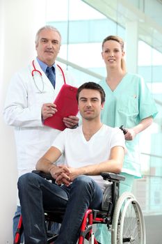 Hospital patient in wheelchair