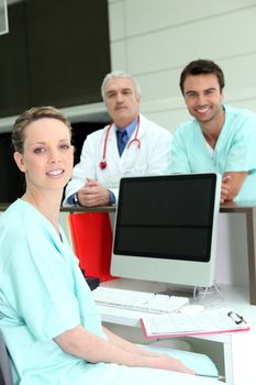 Doctor and nurse at the reception